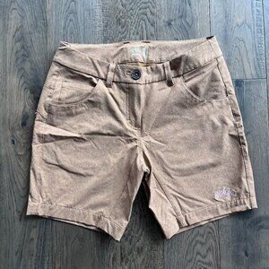 Maloja Womens MTB Bike Shorts Size XS Khaki Tan Stretch Lightweight Trail Riding
